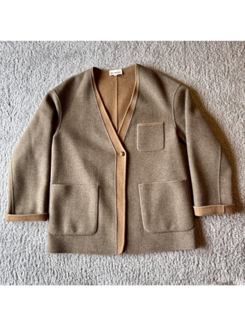 EP YAYING Yak Wool Cashmere Double-Sided Wool Coat Size US Size L - Retail $620 - Picture 12 of 16